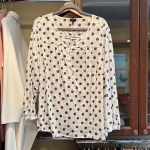Talbots Cotton Dot Shirt 3X